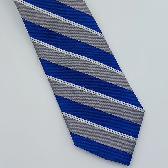 NEW! Jos. A. Bank Traveler Stain Resistant 100% Silk Men’s Neck Tie Striped - Picture 1 of 4